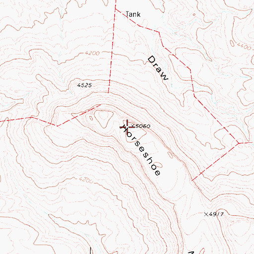 Topographic Map of Horseshoe Mesa, TX