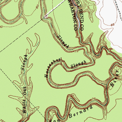 Topographic Map of Horseshoe Slough, TX