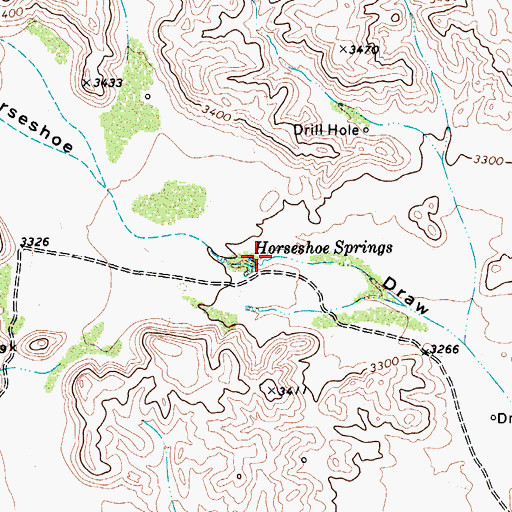 Topographic Map of Horseshoe Springs, TX