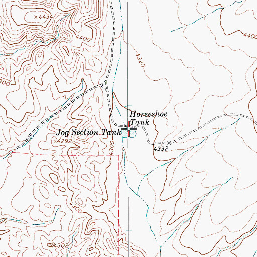 Topographic Map of Horseshoe Tank, TX