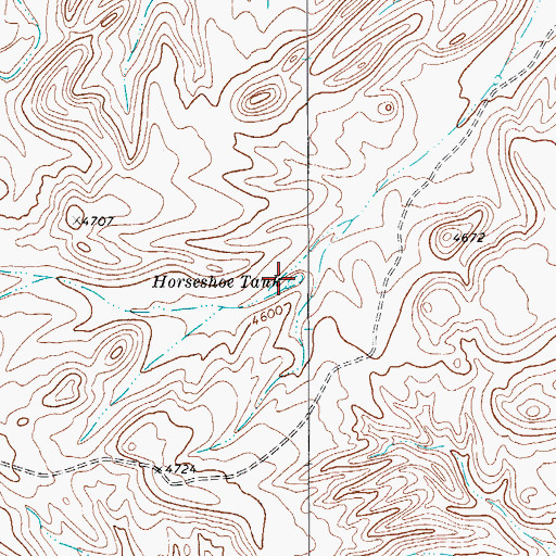 Topographic Map of Horseshoe Tank, TX