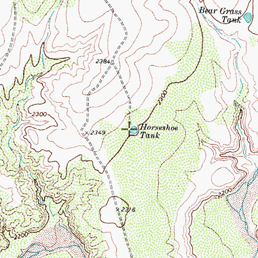 Topographic Map of Horseshoe Tank, TX