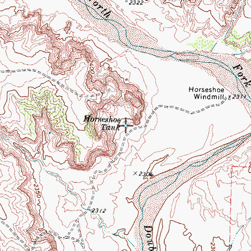 Topographic Map of Horseshoe Tank, TX