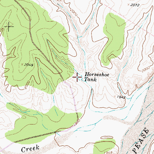 Topographic Map of Horseshoe Tank, TX