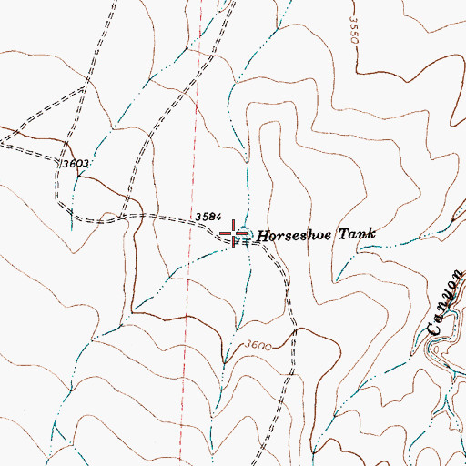 Topographic Map of Horseshoe Tank, TX