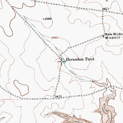 Topographic Map of Horseshoe Tank, TX