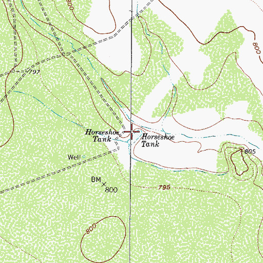 Topographic Map of Horseshoe Tank, TX