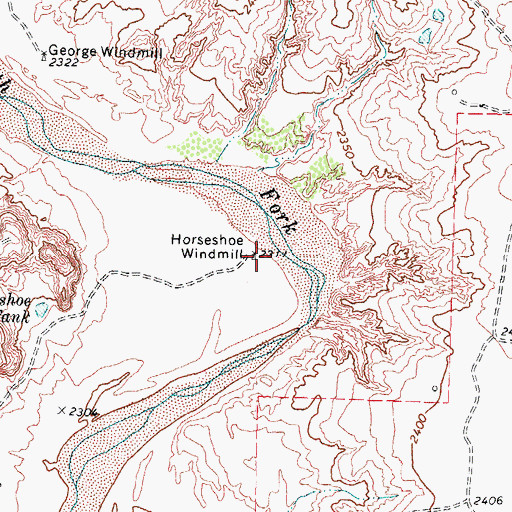 Topographic Map of Horseshoe Windmill, TX