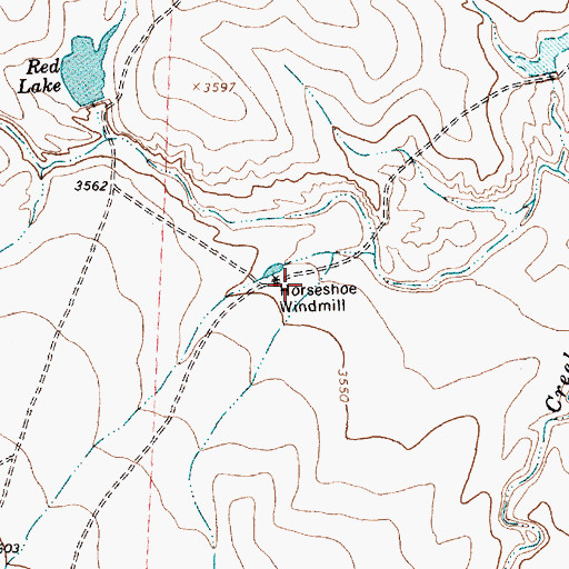 Topographic Map of Horseshoe Windmill, TX