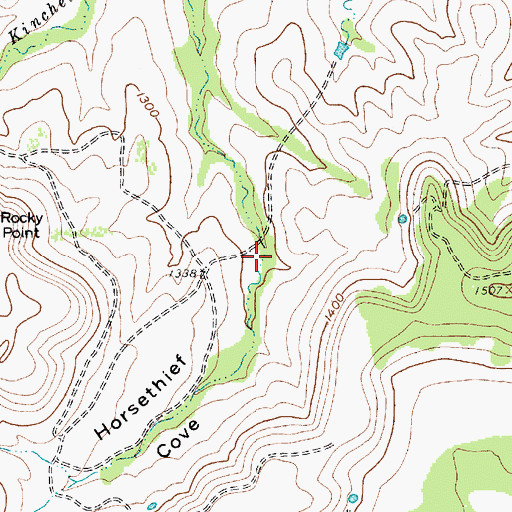 Topographic Map of Horsethief Cove, TX
