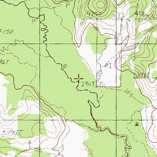 Topographic Map of Horsley Creek, TX