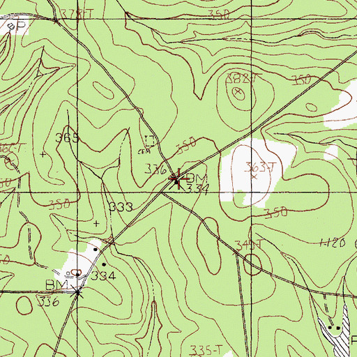 Topographic Map of Hortense Church, TX