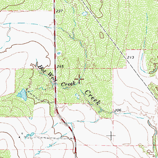 Topographic Map of Hot Well Creek, TX