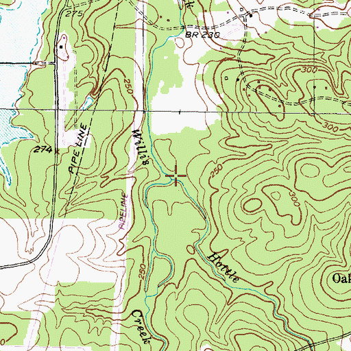 Topographic Map of Hottle Creek, TX