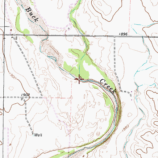 Topographic Map of House Log Creek, TX