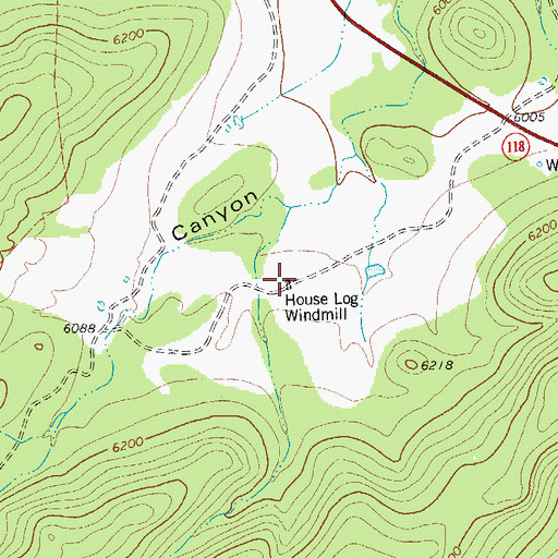 Topographic Map of House Log Windmill, TX