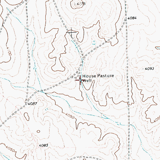 Topographic Map of House Pasture Well, TX