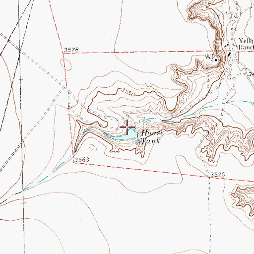 Topographic Map of House Tank, TX