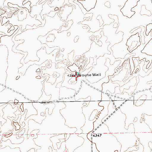 Topographic Map of House Well, TX