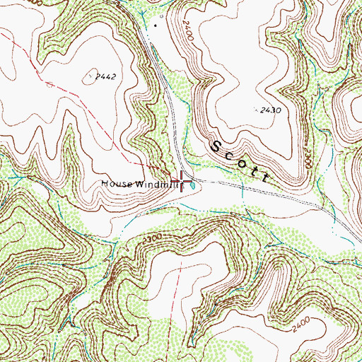 Topographic Map of House Windmill, TX