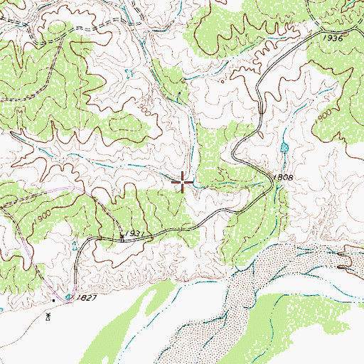 Topographic Map of Housetop Canyon, TX