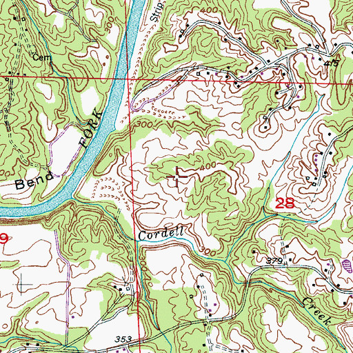Topographic Map of Cordal Creek Mine, AL