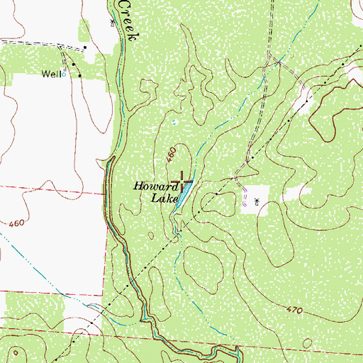 Topographic Map of Howard Lake, TX