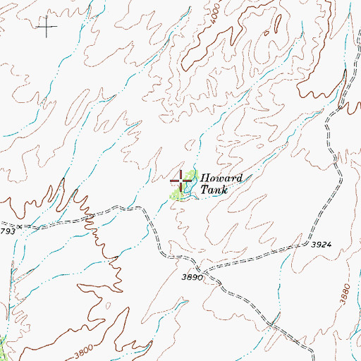 Topographic Map of Howard Tank, TX