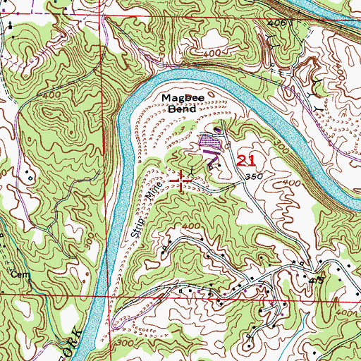 Topographic Map of Pledger Mine, AL