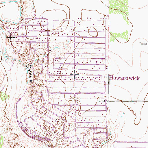 Topographic Map of Howardwick, TX