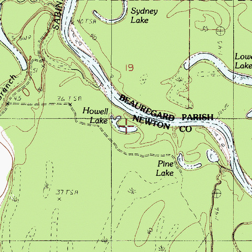 Topographic Map of Howell Lake, TX