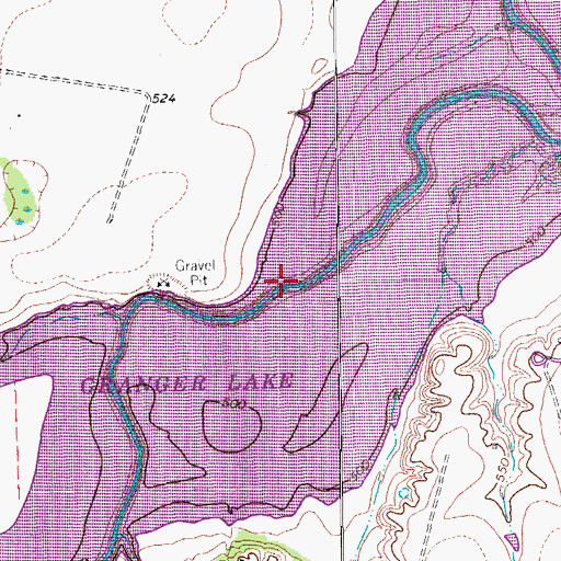 Topographic Map of Hoxie Bridge, TX