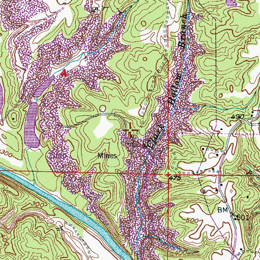Topographic Map of Clark Hollow Mine, AL