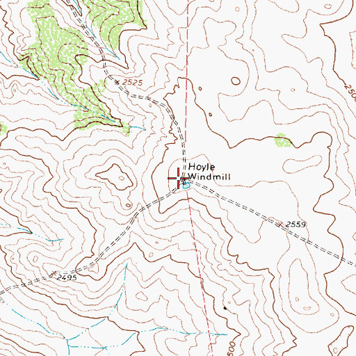Topographic Map of Hoyle Windmill, TX