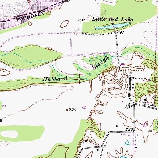 Topographic Map of Hubbard Slough, TX