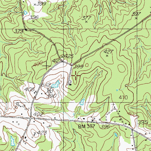 Topographic Map of Huber School, TX