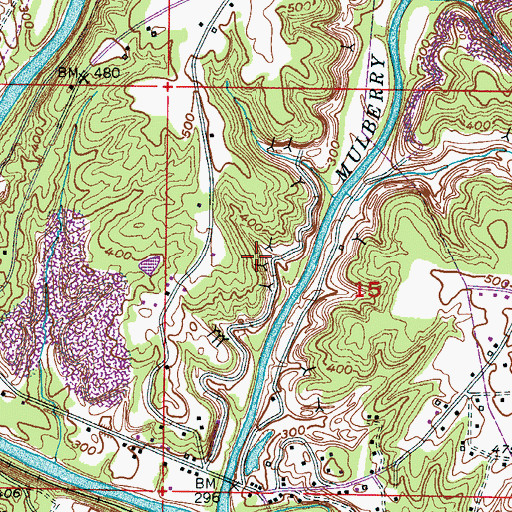 Topographic Map of Eastside Mine, AL
