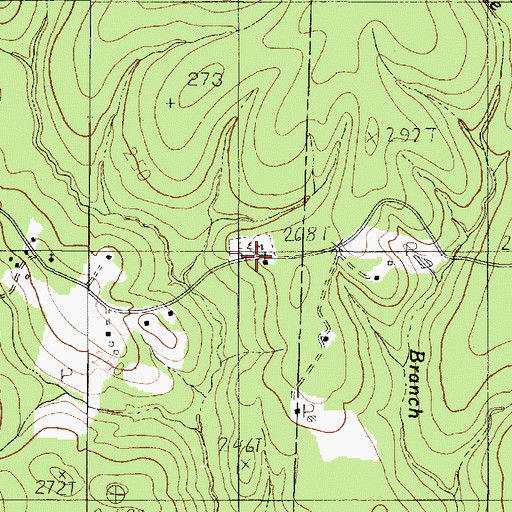 Topographic Map of Huff Creek Church, TX