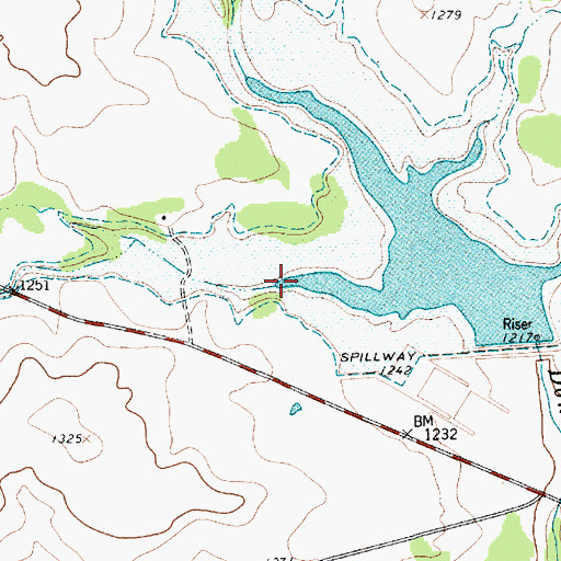 Topographic Map of Hughes Creek, TX