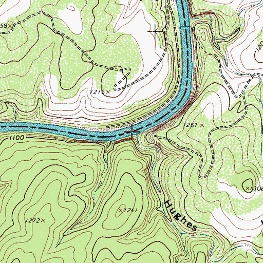 Topographic Map of Hughes Hollow, TX