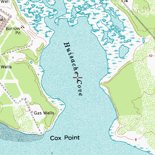 Topographic Map of Huisache Cove, TX
