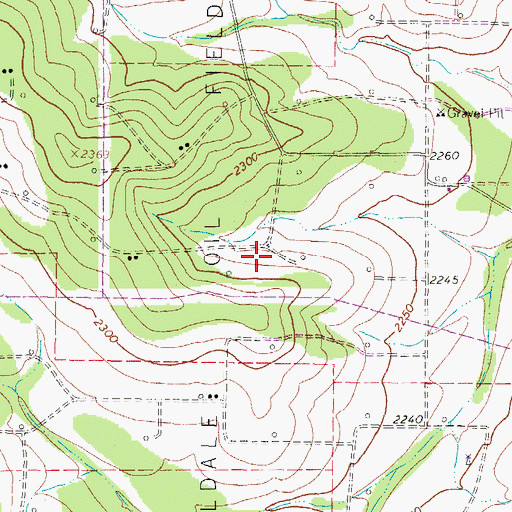 Topographic Map of Hulldale Oil Field, TX