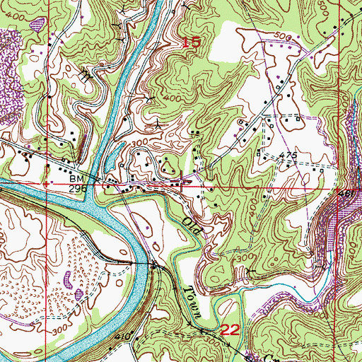Topographic Map of Aycock Mine, AL