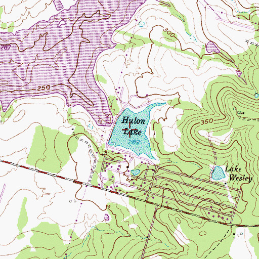 Topographic Map of Hulon Lake, TX