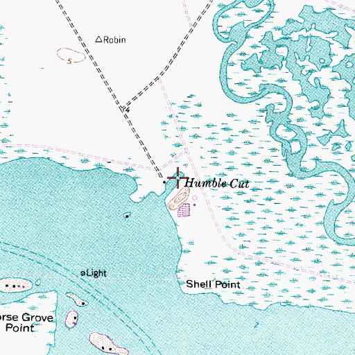 Topographic Map of Humble Cut, TX