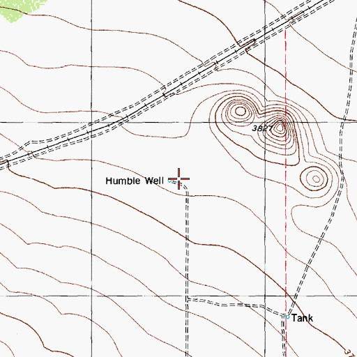 Topographic Map of Humble Well, TX