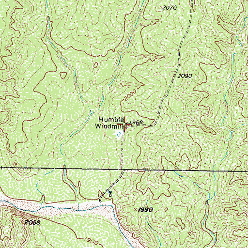 Topographic Map of Humble Windmill, TX