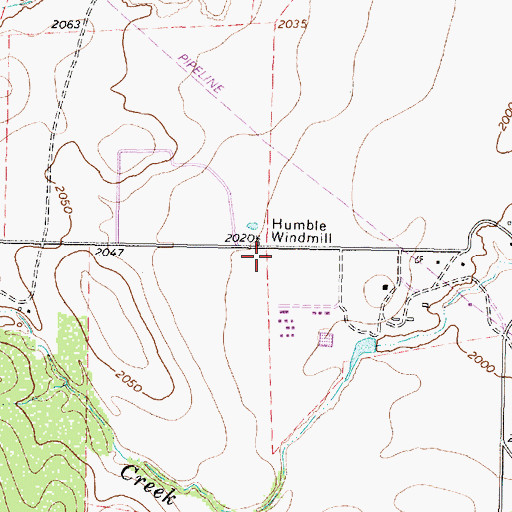 Topographic Map of Humble Windmill, TX
