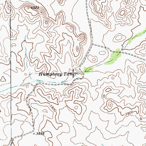 Topographic Map of Humphrey Tank, TX