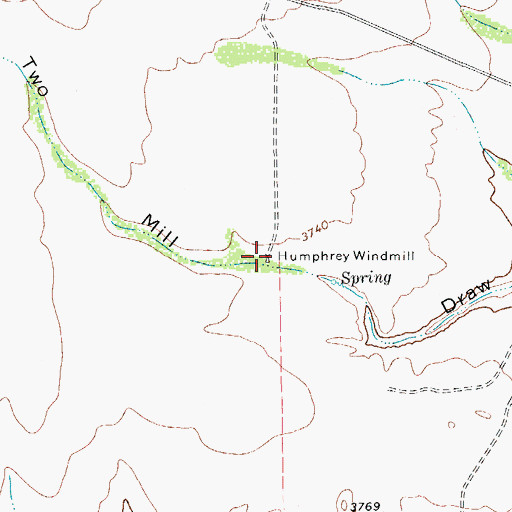 Topographic Map of Humphrey Windmill, TX
